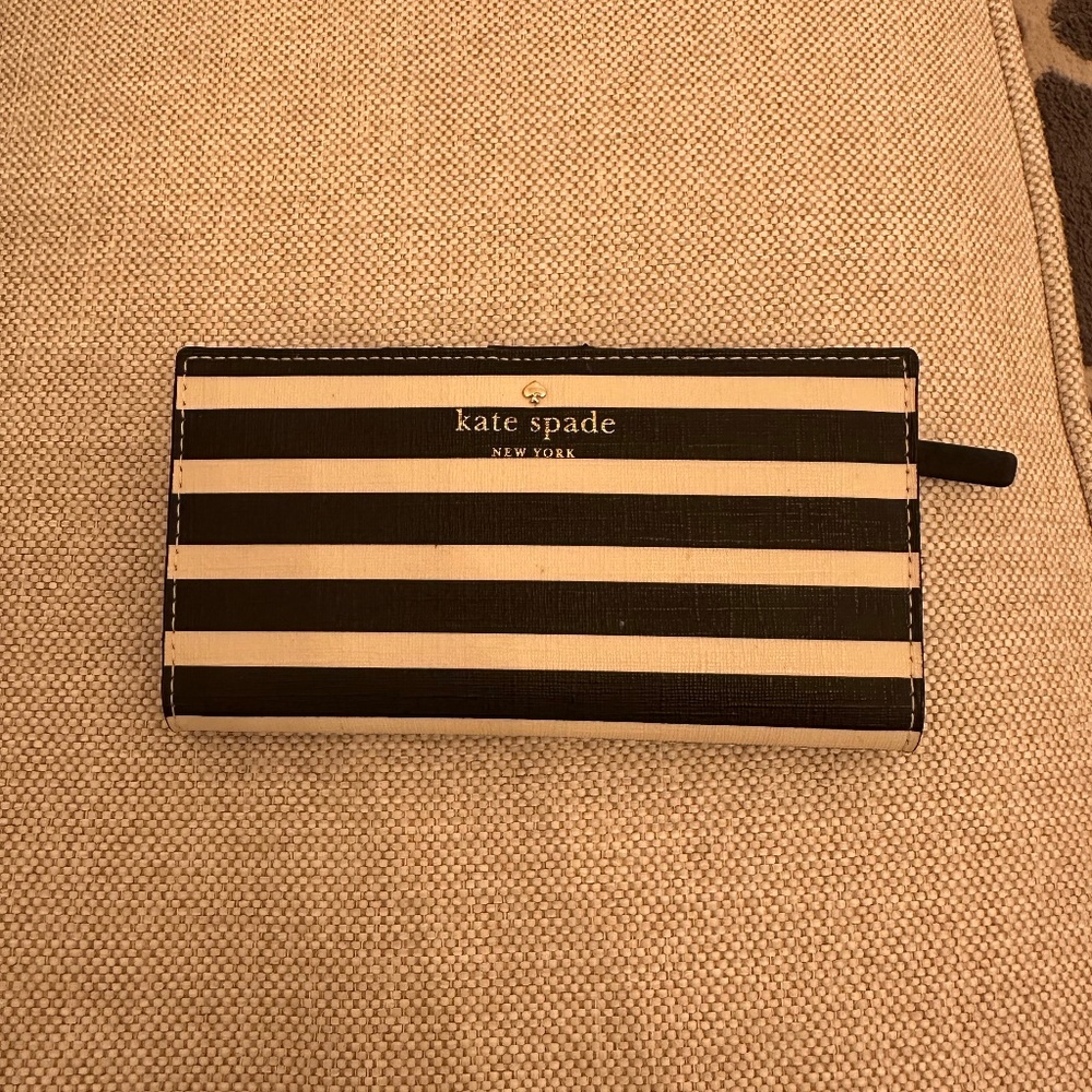 Kate Spade black/white striped wallet